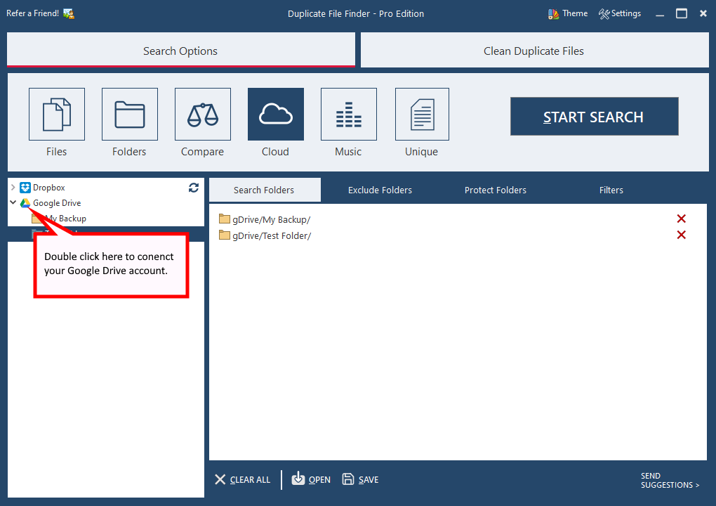Cloud-режим с Google Drive и Dropbox