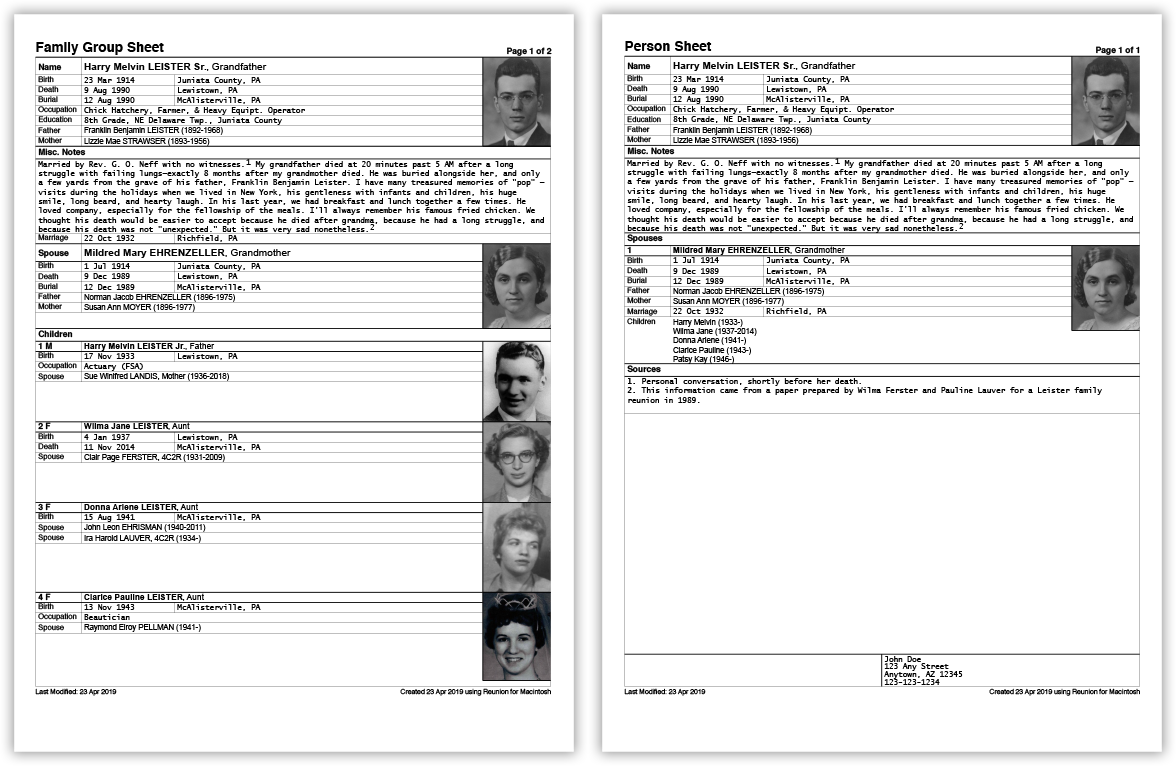 Reunion — графические формы и отчеты