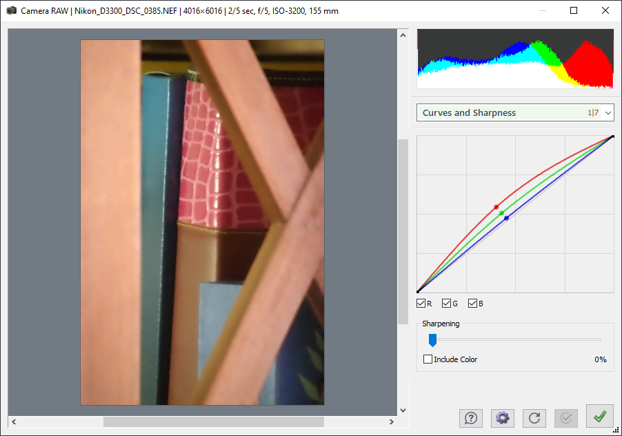 Окно Camera RAW в Chasys Draw IES