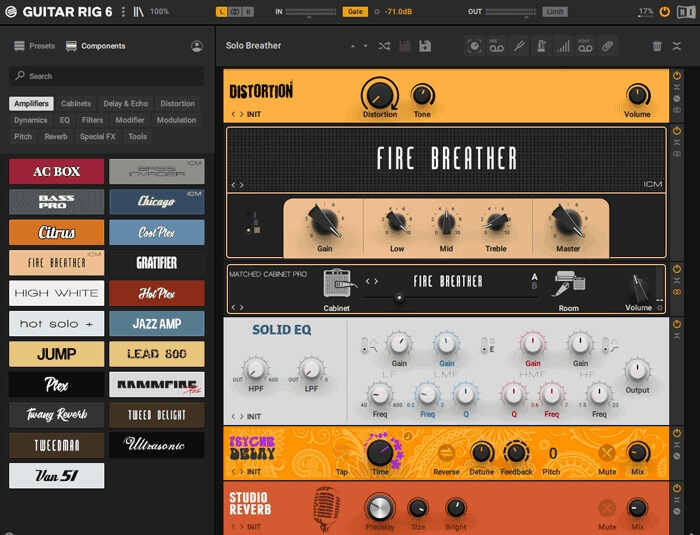 Интерфейс Guitar Rig
