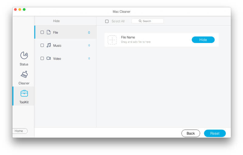 Список объектов в скрытом разделе