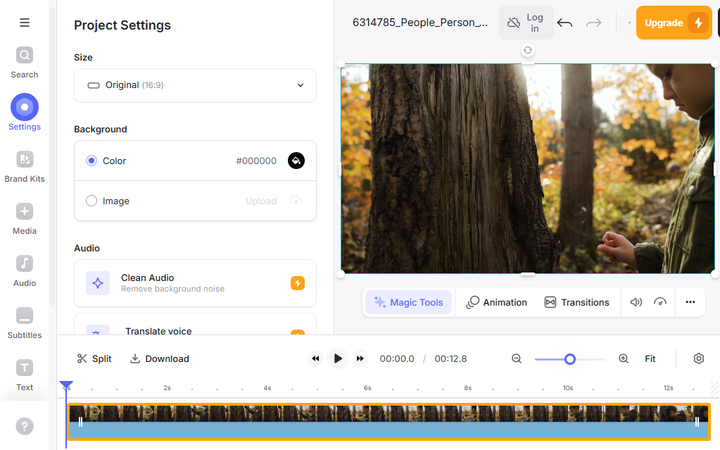 Интерфейс VEED
