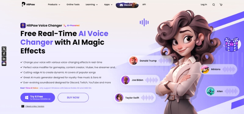 Интерфейс HitPaw Voice Changer