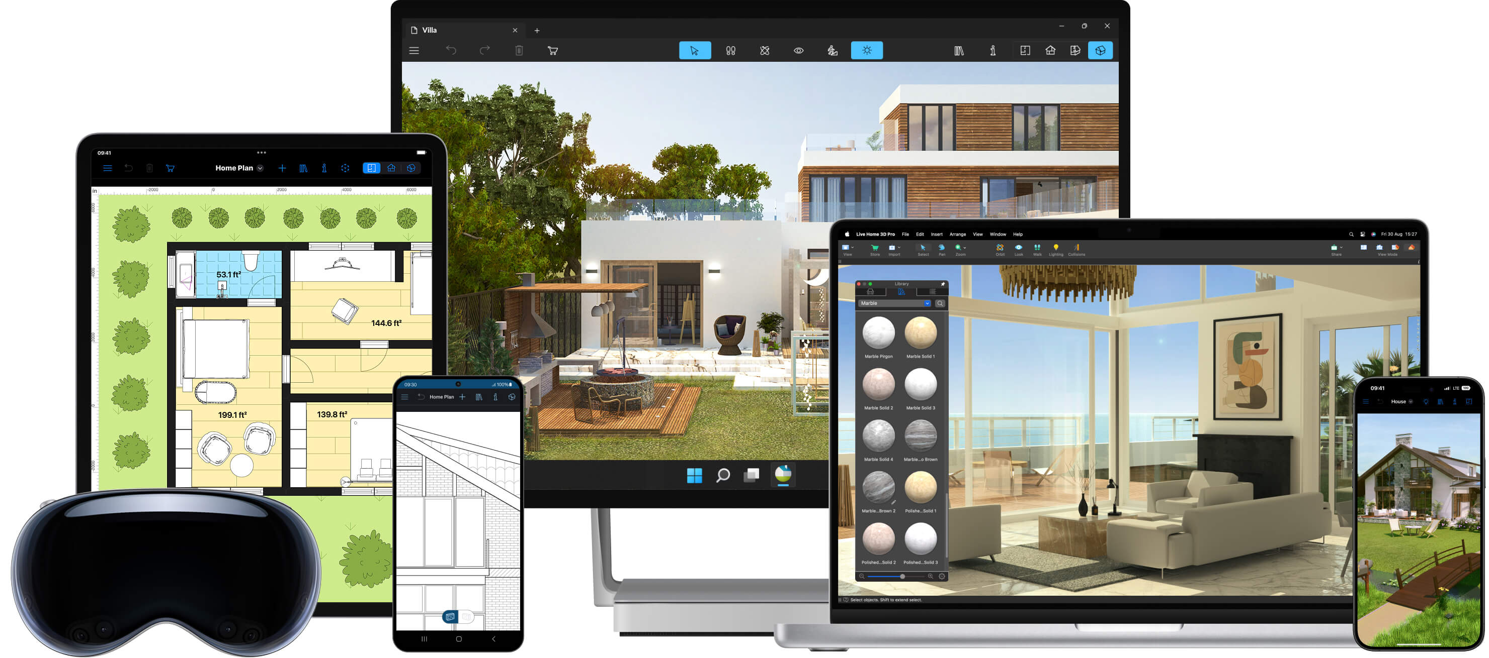 Live Home 3D на разных устройствах