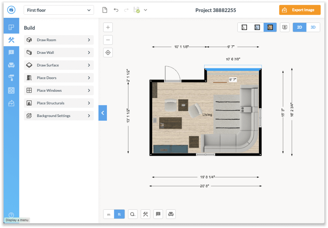 Интерфейс Floorplanner