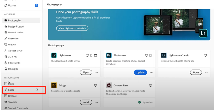 Подключение шрифта через Adobe Fonts и Creative Cloud