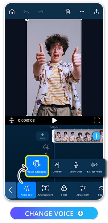 PowerDirector: выбор голосового эффекта