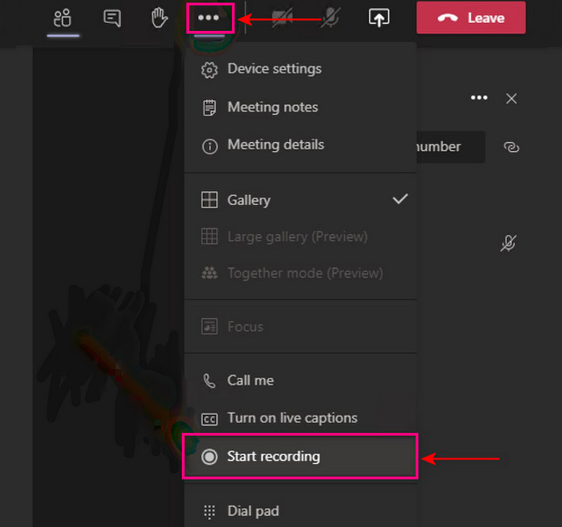 Запись встречи в веб-версии Teams