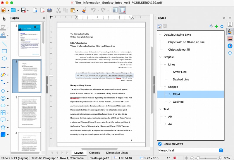 Редактирование PDF в LibreOffice Draw