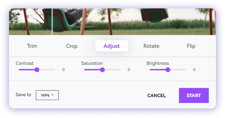 Регулировка яркости, контраста и насыщенности в Media.io