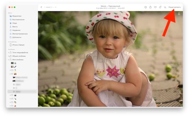 Разметка в Фото на macOS