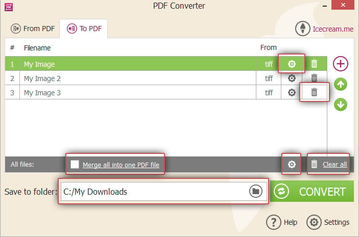 Icecream PDF Converter для TIFF в PDF