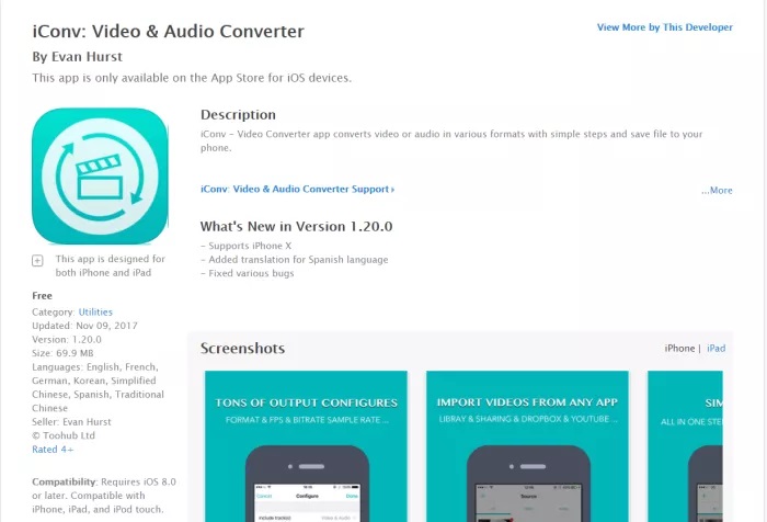 iConv для iOS: мобильный конвертер