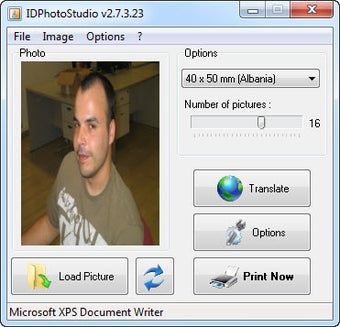 Главное окно IDPhotoStudio с загруженной фотографией