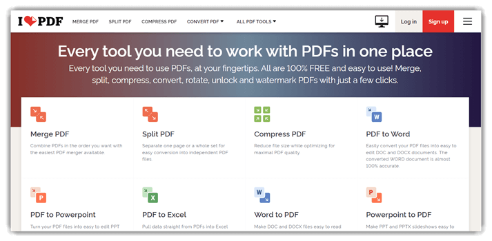 Мобильные инструменты iLovePDF