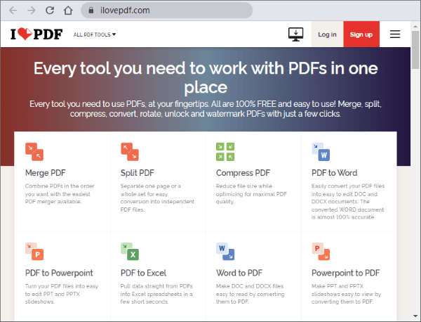 iLovePDF для работы с Word и PDF