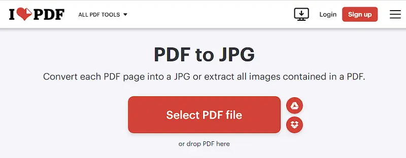 Интерфейс iLovePDF