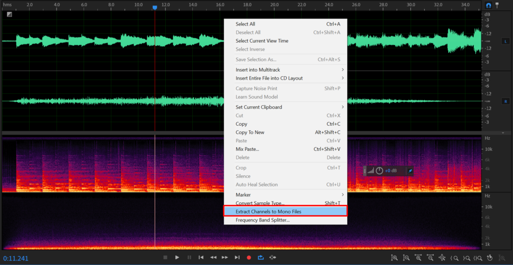 Преобразование моно в стерео в Adobe Audition