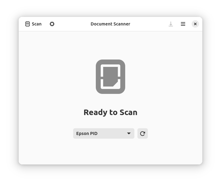 Simple Scan готов к сканированию