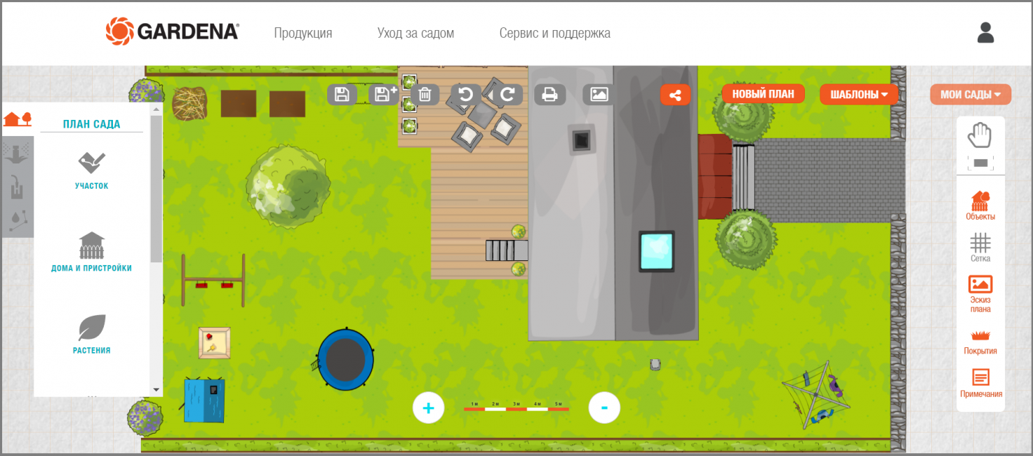 Интерфейс GARDENA myGarden