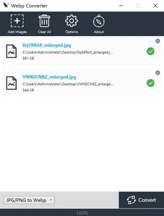 Главное окно WebP Converter - AnyWebP для Windows