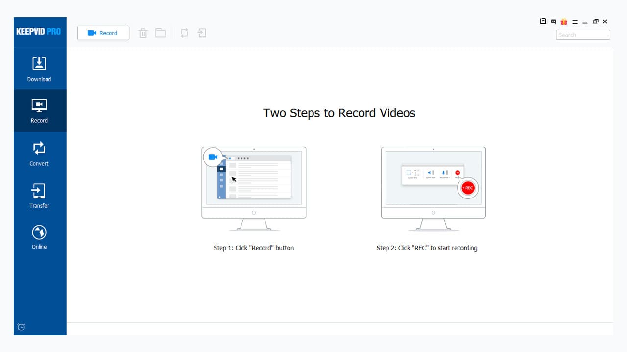 Модуль Record в KeepVid Pro