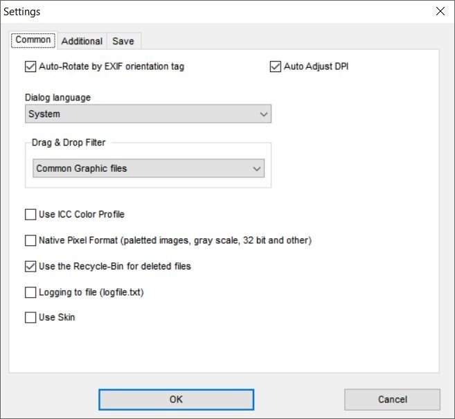 Able Batch Image Converter: Settings, вкладка Common