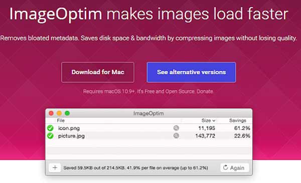 ImageOptim: оптимизация PNG на macOS