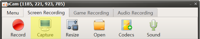 Интерфейс oCam в режиме Screen Recording