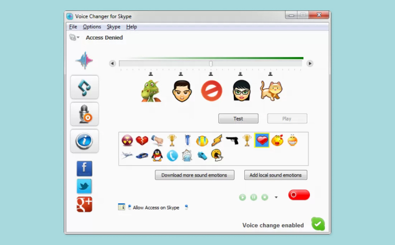 Интерфейс Free AthTek Voice Changer