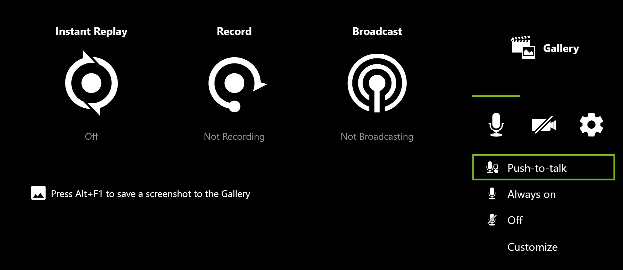Меню управления микрофоном в NVIDIA GeForce Experience