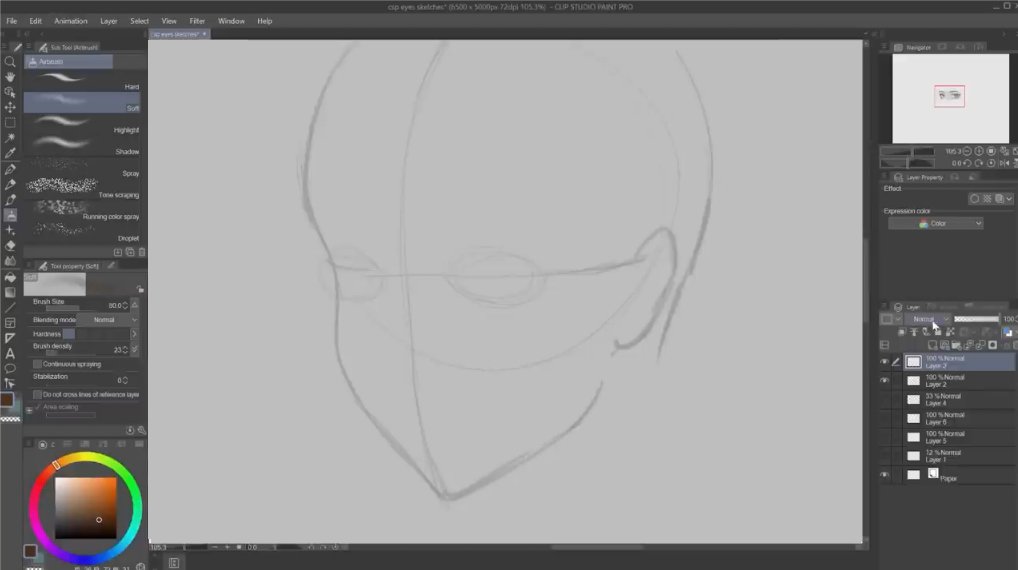 Интерфейс Clip Studio Paint