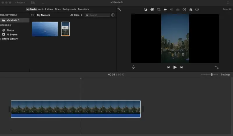 Добавление титров в iMovie