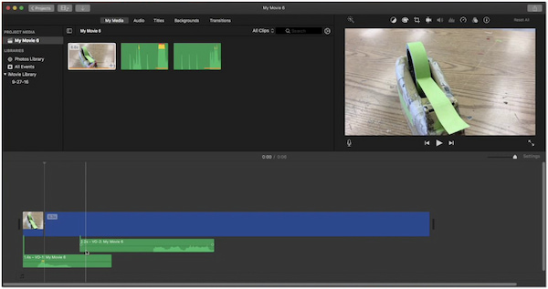 iMovie — обрезка ролика на Mac