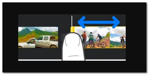 iMovie на iPhone — работа с желтыми маркерами обрезки
