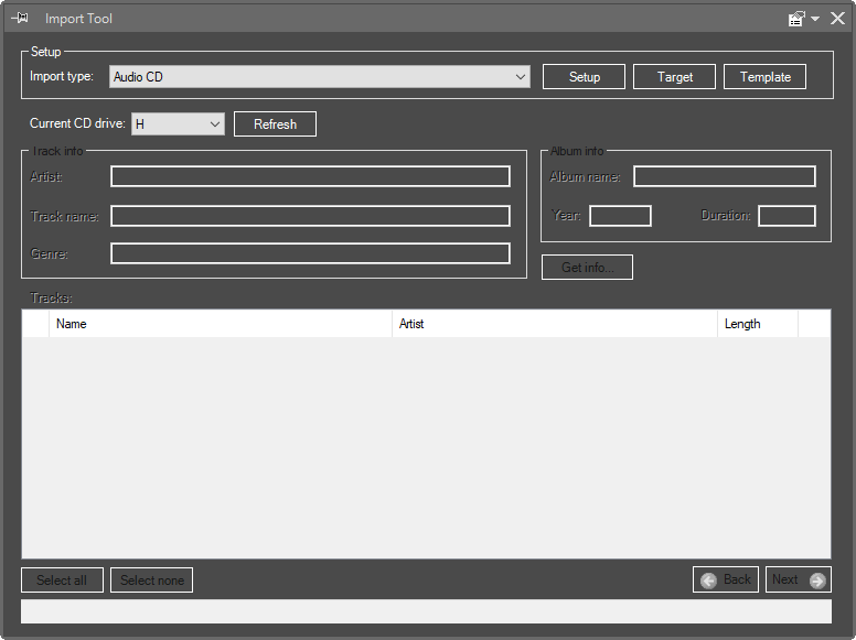 Окно Import Tool в Cinegy Desktop