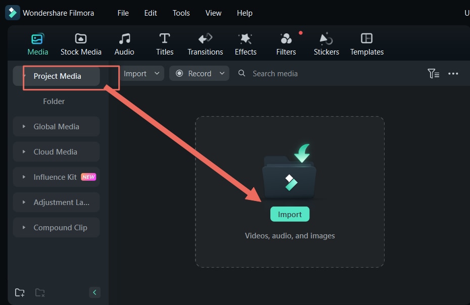 Импорт и добавление видео в Filmora