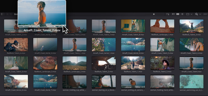 Импорт материалов в Media page DaVinci Resolve