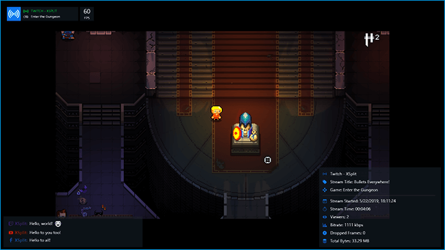 XSplit Gamecaster pinned widgets in HUD