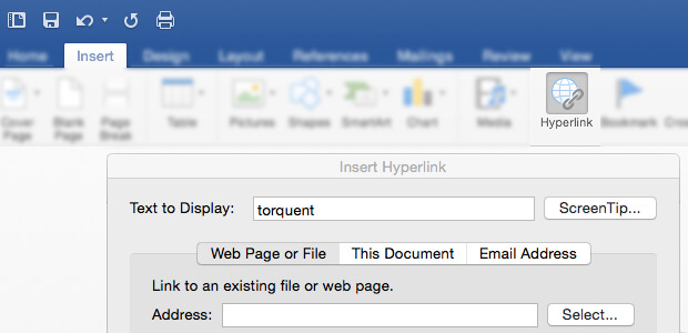 Вставка гиперссылки в Microsoft Word перед экспортом PDF