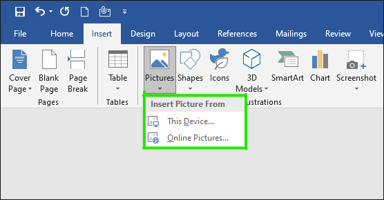 Microsoft Word: вставка изображения в документ перед экспортом в PDF
