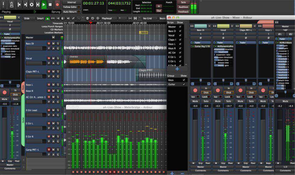 Интерфейс Ardour