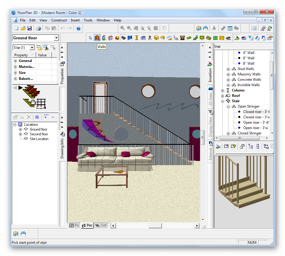 Интерфейс FloorPlan 3D