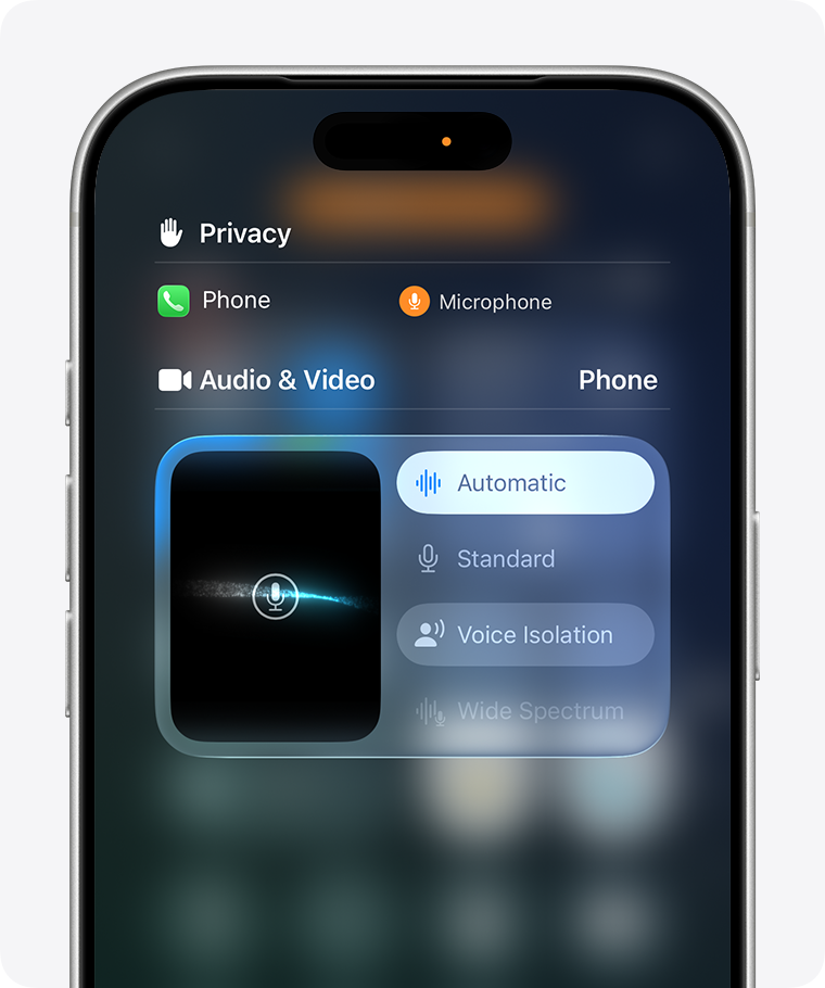Режимы микрофона на iPhone