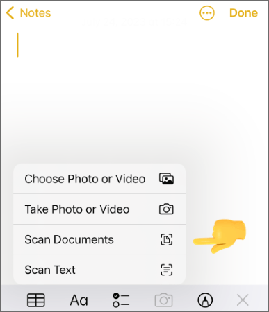 Сканирование в Notes на iPhone