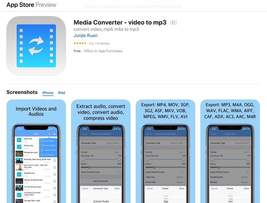 Media Converter - video to mp3 на iPhone