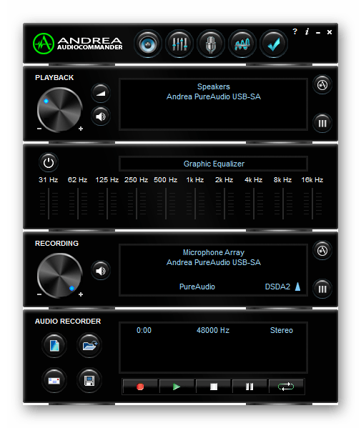 Скриншот Andrea PC Audio Software