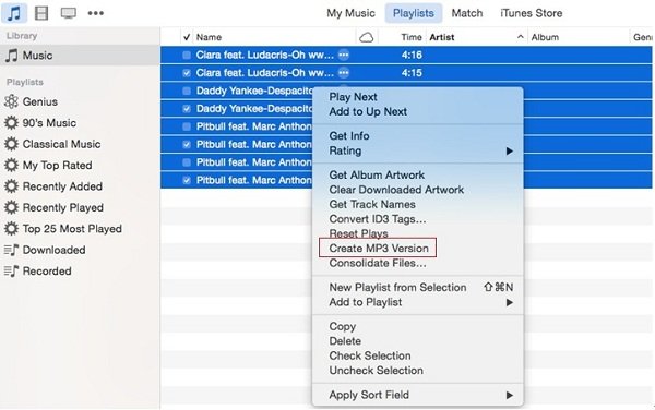 iTunes: создание MP3-версии