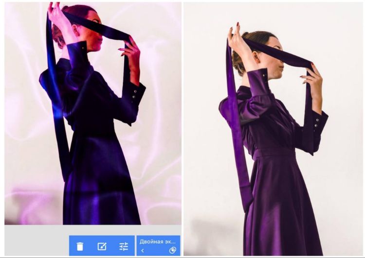 Snapseed: пример мобильной перекраски одежды и доработка результата