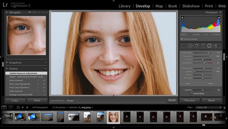Adobe Lightroom — изменение цвета глаз